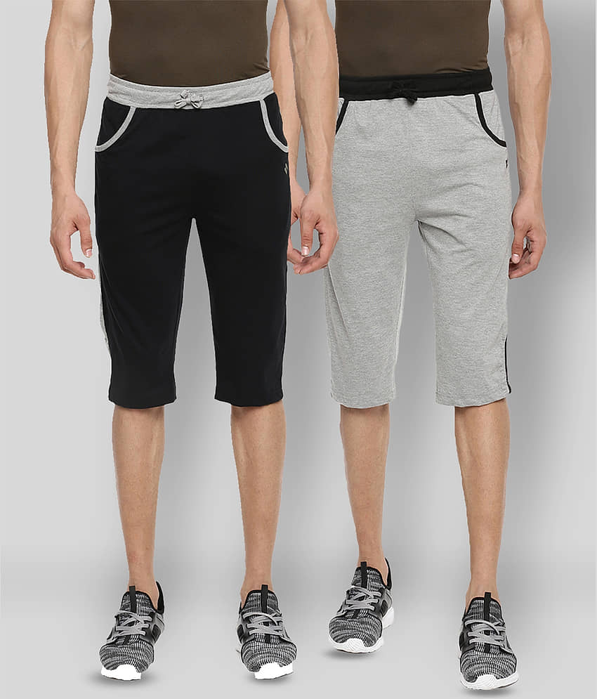Dollar - Black Cotton Blend Men's Three-Fourths ( Pack of 1 ) - Shorts | Buy online on ZillyBuy