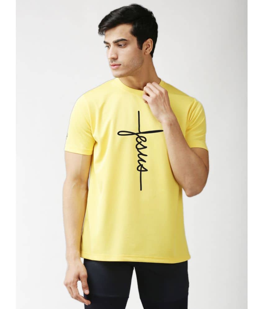 EPPE Pack of 1 Polyester Regular Fit Men's T-Shirt ( Yellow )