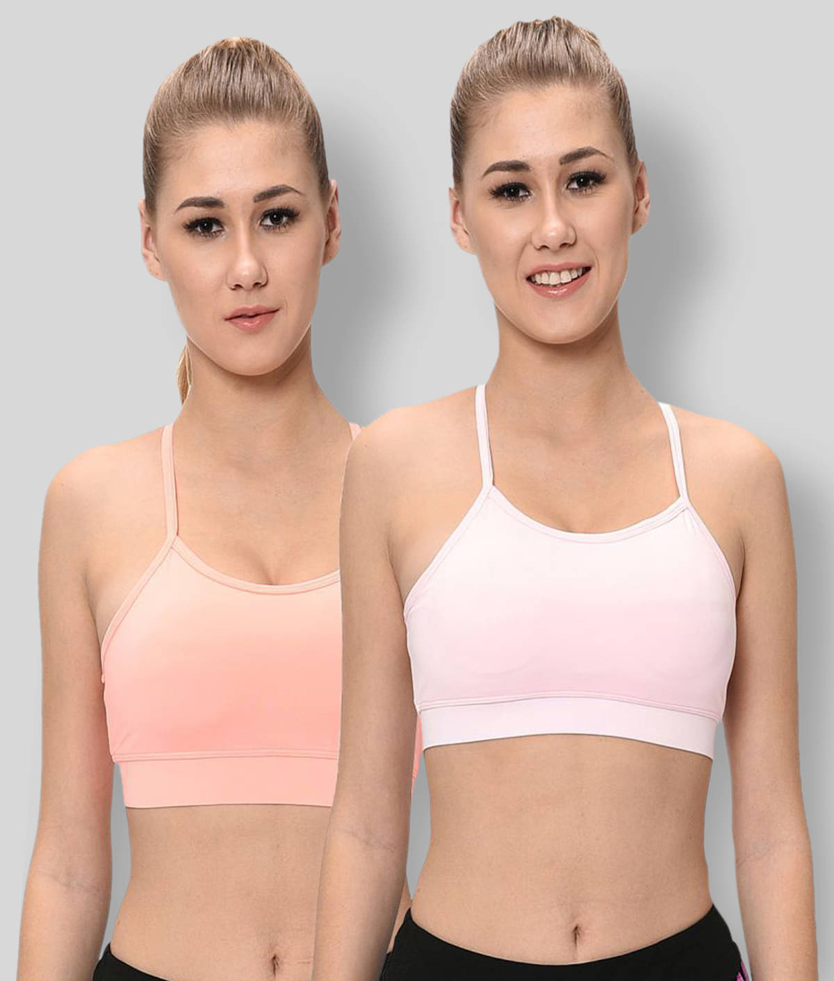     			Elina Multi Color Polyester Solid Sports Bra