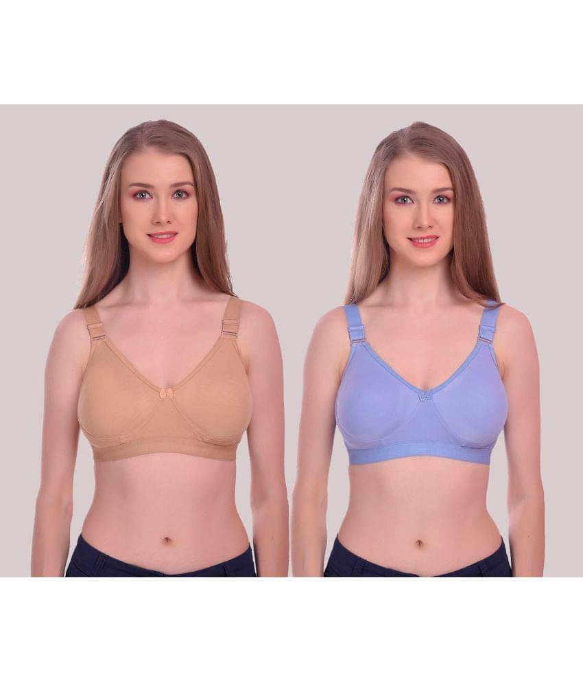 Elina Pack of 2 Cotton Non Padded Women's T-Shirt Bra ( Purple )     			Elina Pack of 2 Cotton Non Padded Women's T-Shirt Bra ( Purple )