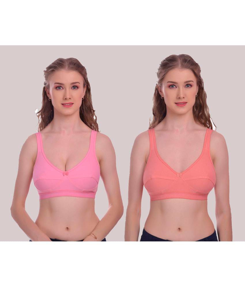Elina Pack of 2 Cotton Non Padded Women's Racerback bra ( Peach )     			Elina Pack of 2 Cotton Non Padded Women's Racerback bra ( Peach )