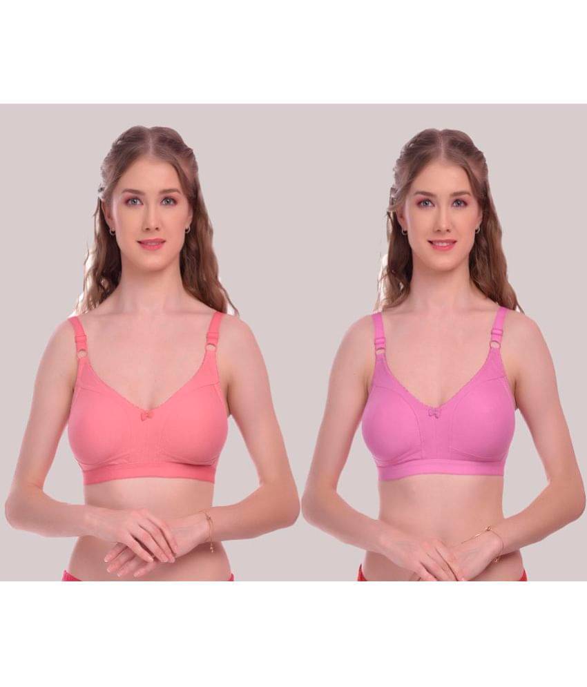 Elina Pack of 2 Cotton Non Padded Women's T-Shirt Bra ( Multicolor )     			Elina Pack of 2 Cotton Non Padded Women's T-Shirt Bra ( Multicolor )