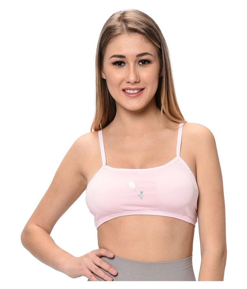     			Elina Pink Cotton Solid Sports Bra - Single
