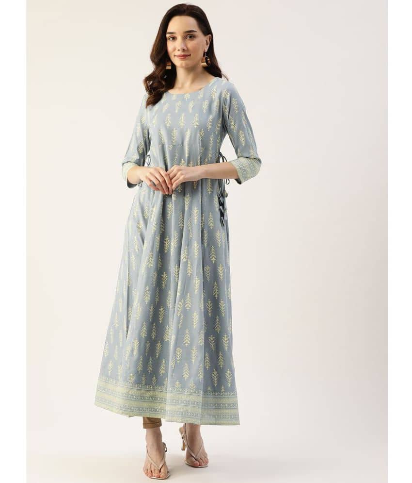 HISHAM - Grey Rayon Women's Anarkali Kurti ( Pack of 1 ) - Kurtis, Tunics | Buy online on ZillyBuy