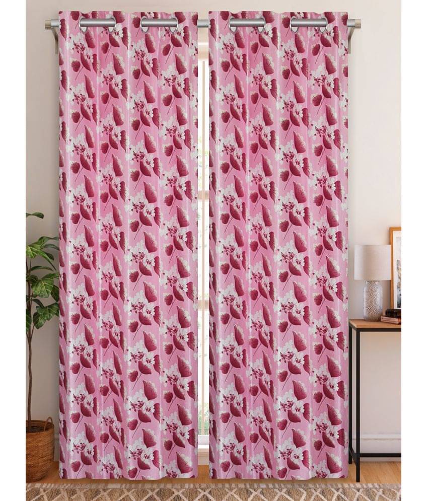 Home Candy Set of 2 Long Door Semi-Transparent Eyelet Polyester Pink Curtains ( 274 x 120 cm ) Home Candy Set of 2 Long Door Semi-Transparent Eyelet Polyester Pink Curtains ( 274 x 120 cm )