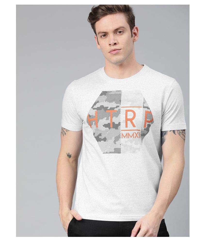 Huetrap Pack of 1 Cotton Blend Regular Fit Men's T-Shirt ( Grey ) Huetrap Pack of 1 Cotton Blend Regular Fit Men's T-Shirt ( Grey )