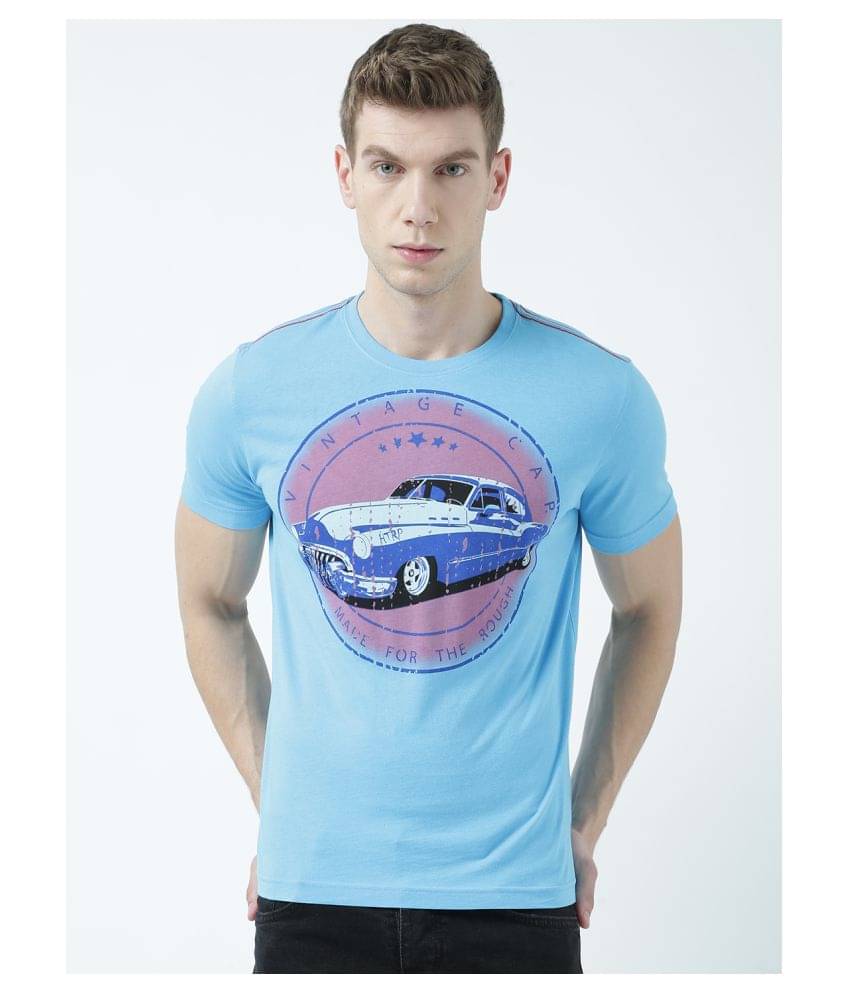 Huetrap Pack of 1 Cotton Regular Fit Men's T-Shirt ( Turquoise )     			Huetrap Pack of 1 Cotton Regular Fit Men's T-Shirt ( Turquoise )