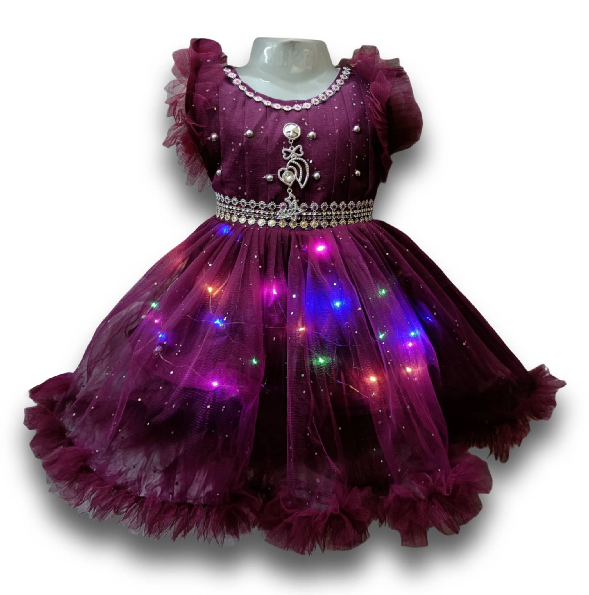     			IMON BASID Pack of 1 Baby Girls Net Frock ( Purple )