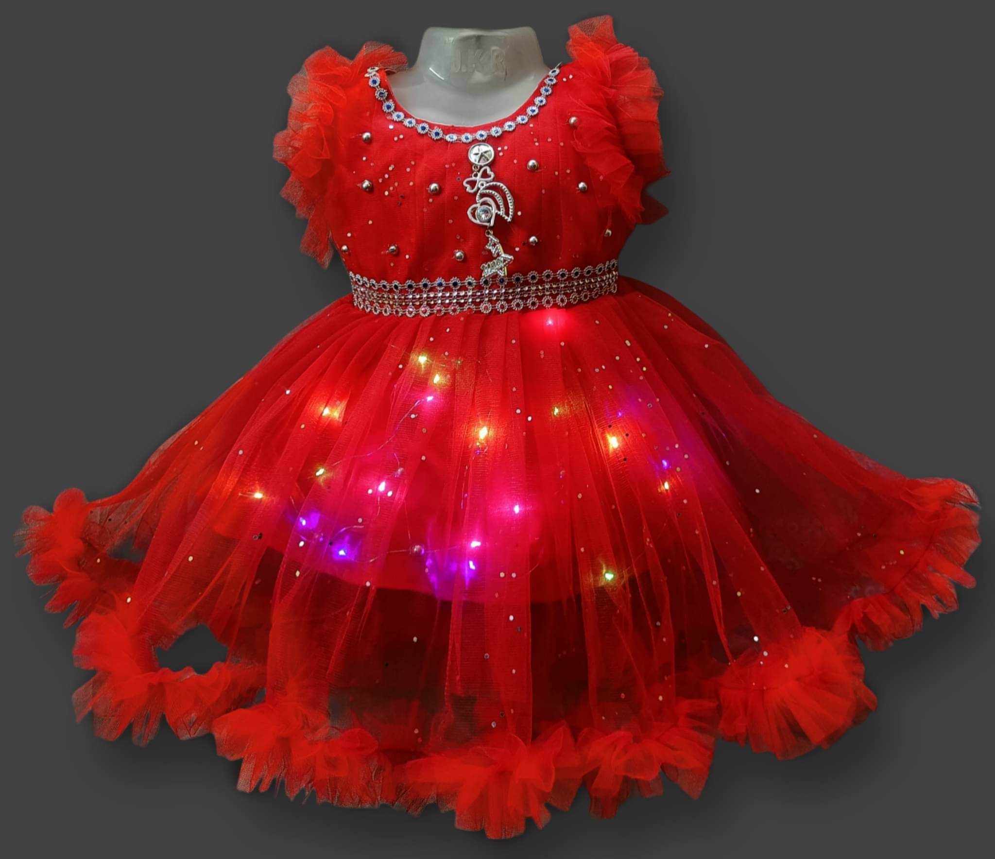     			IMON BASID Pack of 1 Baby Girls Net Frock ( Red )