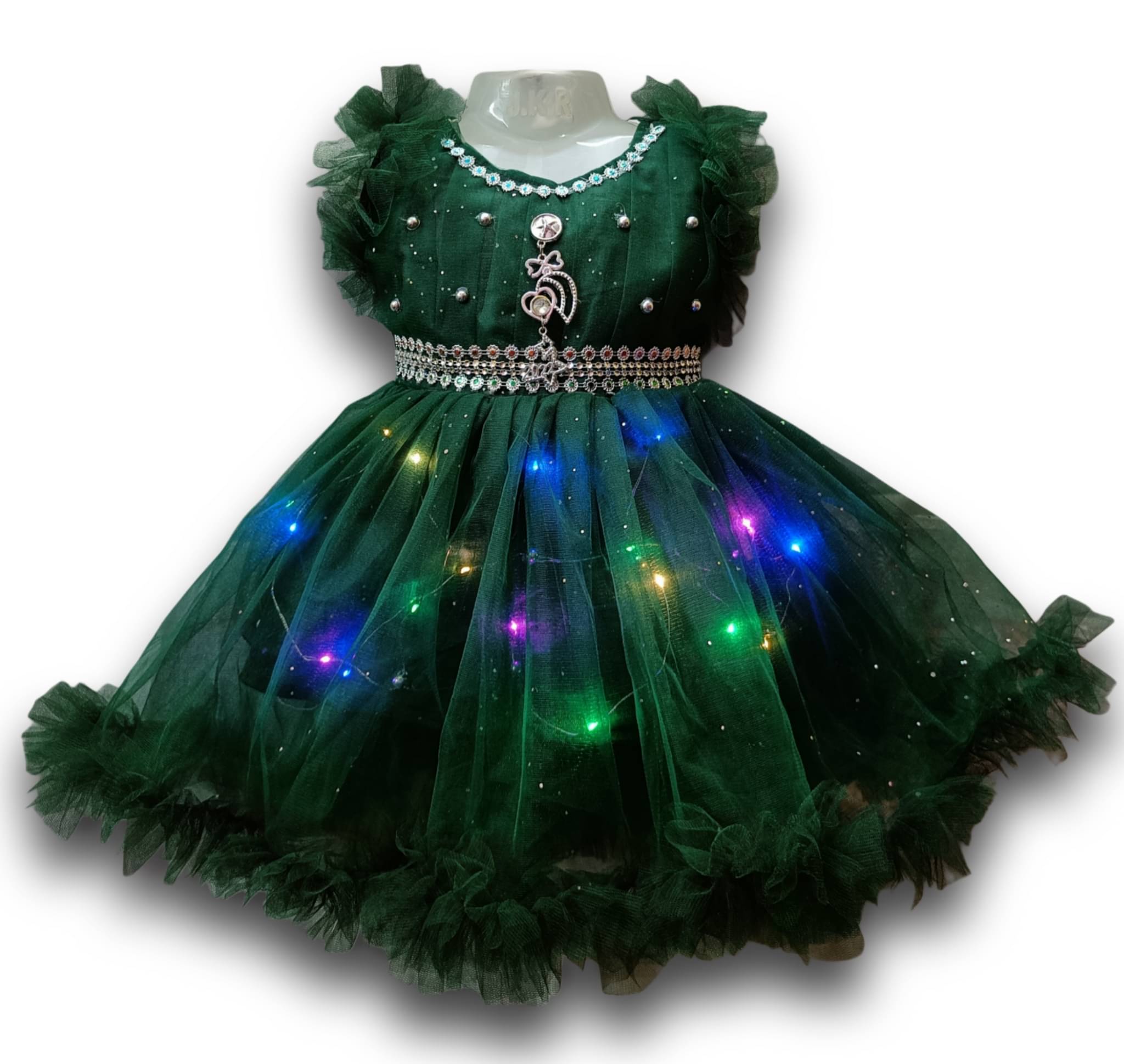     			IMON BASID Pack of 1 Baby Girls Net Frock ( Green )