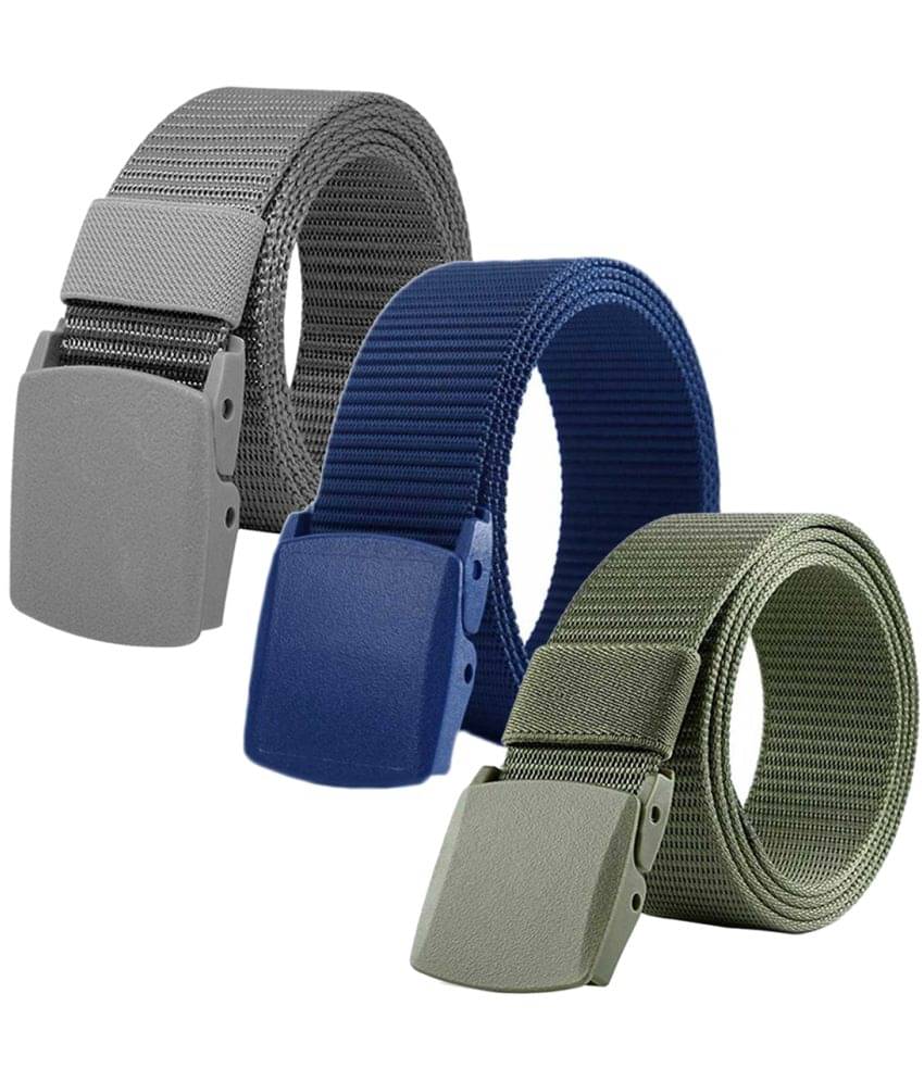 Loopa Multi Nylon Casual Belt Pack of 3 Loopa Multi Nylon Casual Belt Pack of 3