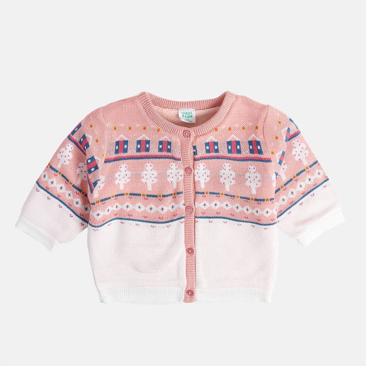     			MINI KLUB Pack of 1 Baby Girls Acrylic Cardigans ( Pink )
