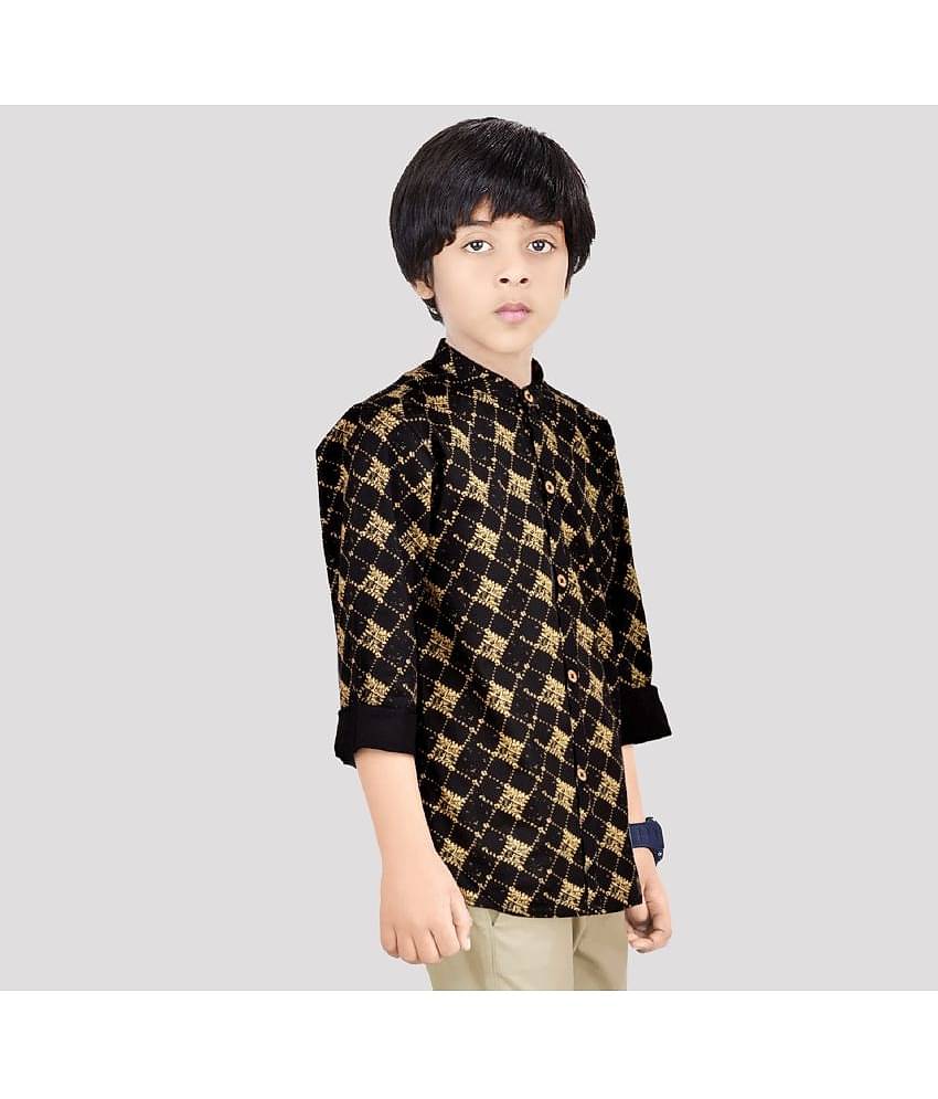 Made In The Shade Pack of 1 Boys 100% Cotton Full Sleeves Shirt ( Black )
