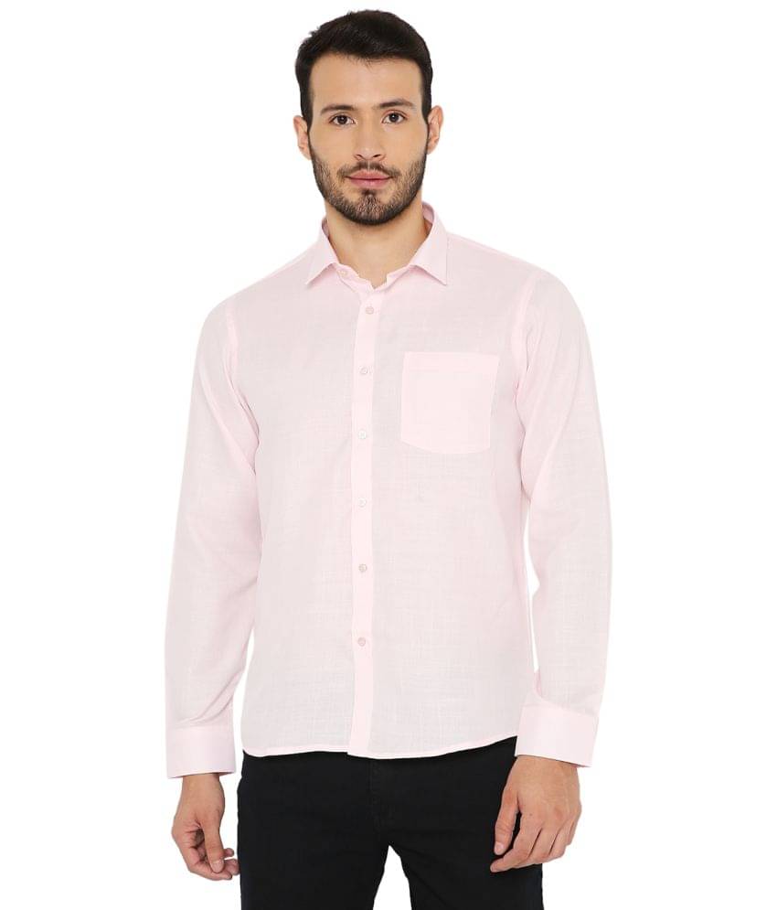 Maharaja - Pink Cotton Blend Slim Fit Men's Formal Shirt ( Pack of 1 ) Maharaja - Pink Cotton Blend Slim Fit Men's Formal Shirt ( Pack of 1 )