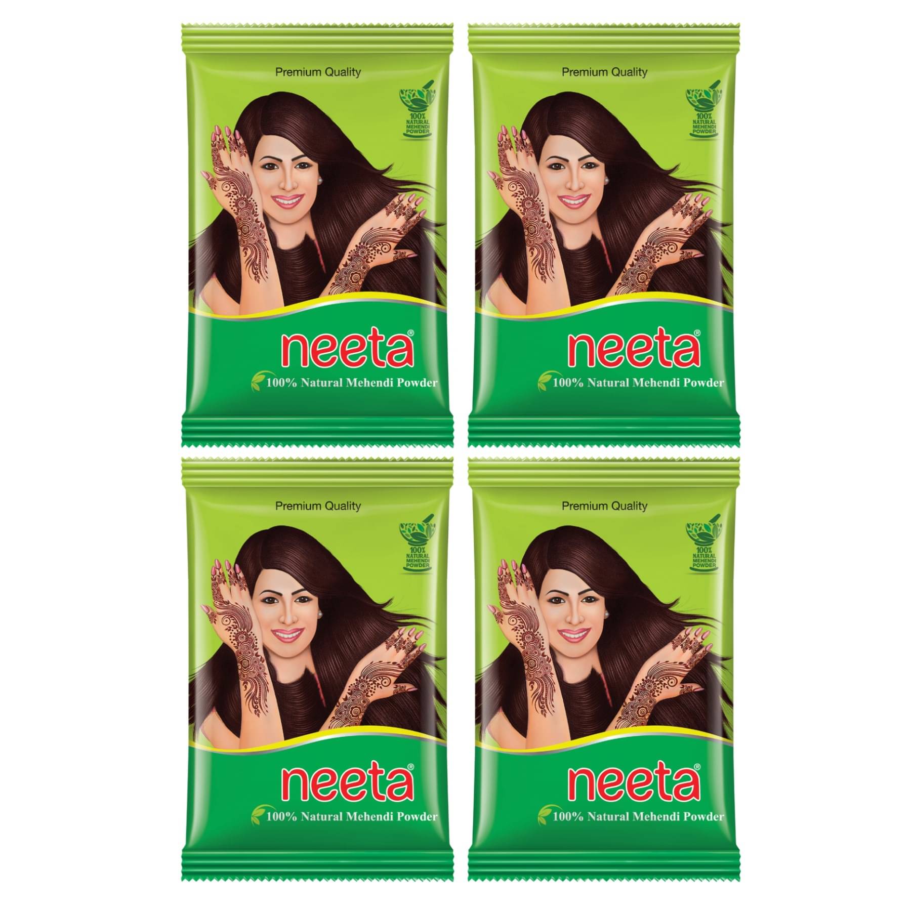 Neeta Mehendi Powder 150g Pack of 4, 100% Natural Henna Mehandi Powder for Hair, Hand & Feet Neeta Mehendi Powder 150g Pack of 4, 100% Natural Henna Mehandi Powder for Hair, Hand & Feet