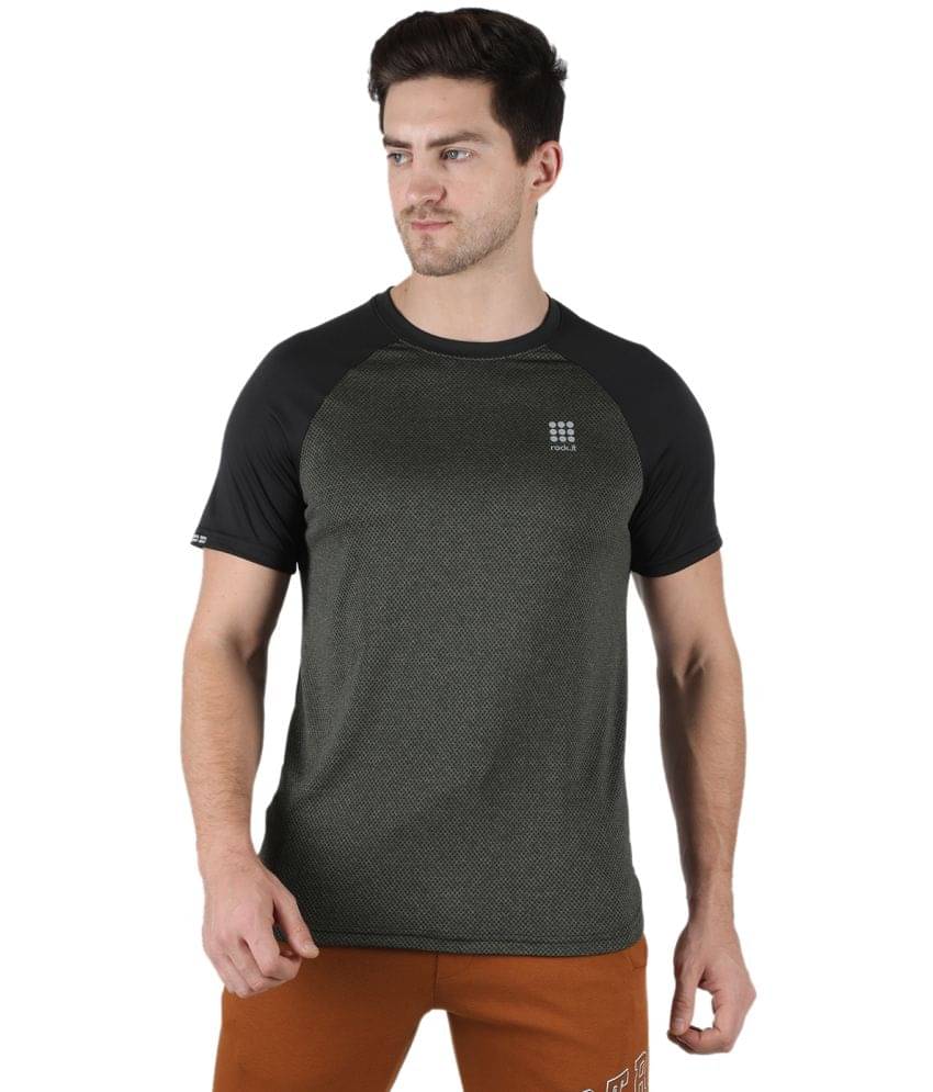 Rock.it Pack of 1 Polyester Regular Fit Men's T-Shirt ( Olive ) Rock.it Pack of 1 Polyester Regular Fit Men's T-Shirt ( Olive )