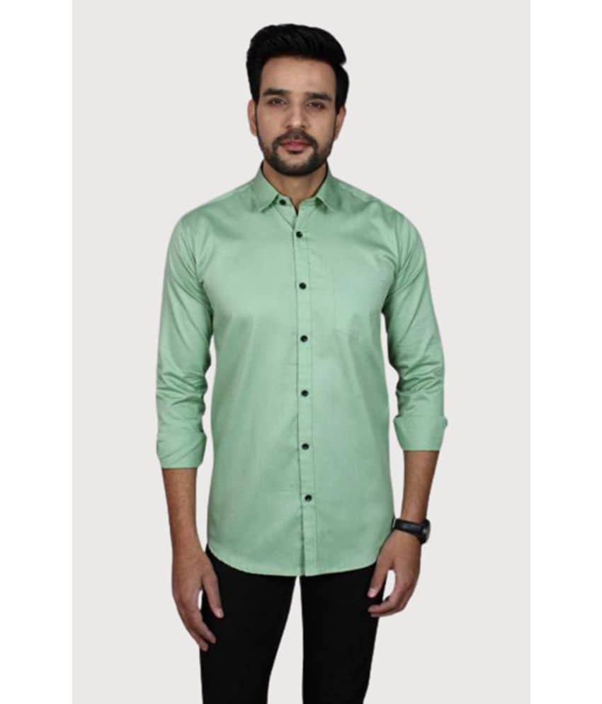 Springberry - 100% Cotton Slim Fit Sea Green Men's Casual Shirt ( Pack of 1 )