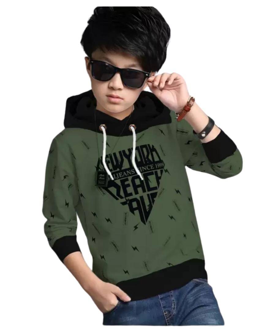     			TICOSS Pack of 1 Boys Cotton Blend T-Shirt ( Olive )