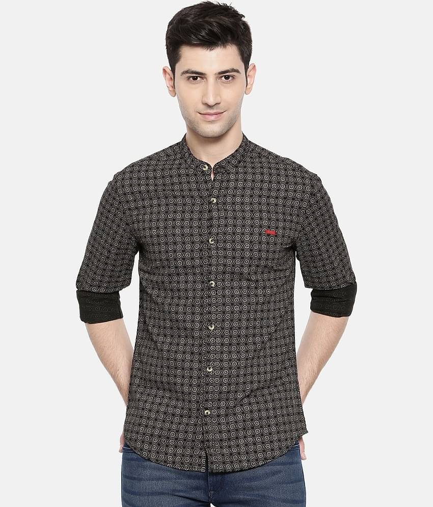 The Indian Garage Co Men Black & Beige Printed Casual Shirt