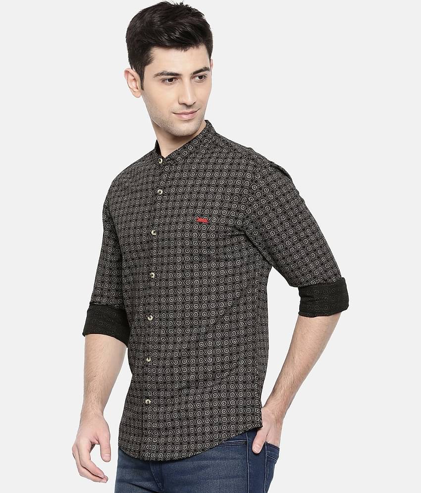 The Indian Garage Co Men Black & Beige Printed Casual Shirt