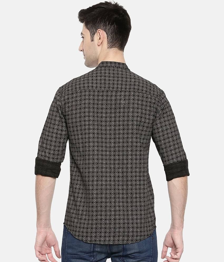 The Indian Garage Co Men Black & Beige Printed Casual Shirt