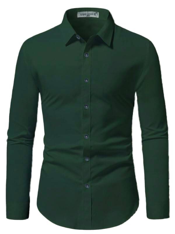 UNI VIBE Cotton Blend Slim Fit Solids Full Sleeves Men's Casual Shirt - Green ( Pack of 1 ) UNI VIBE Cotton Blend Slim Fit Solids Full Sleeves Men's Casual Shirt - Green ( Pack of 1 )
