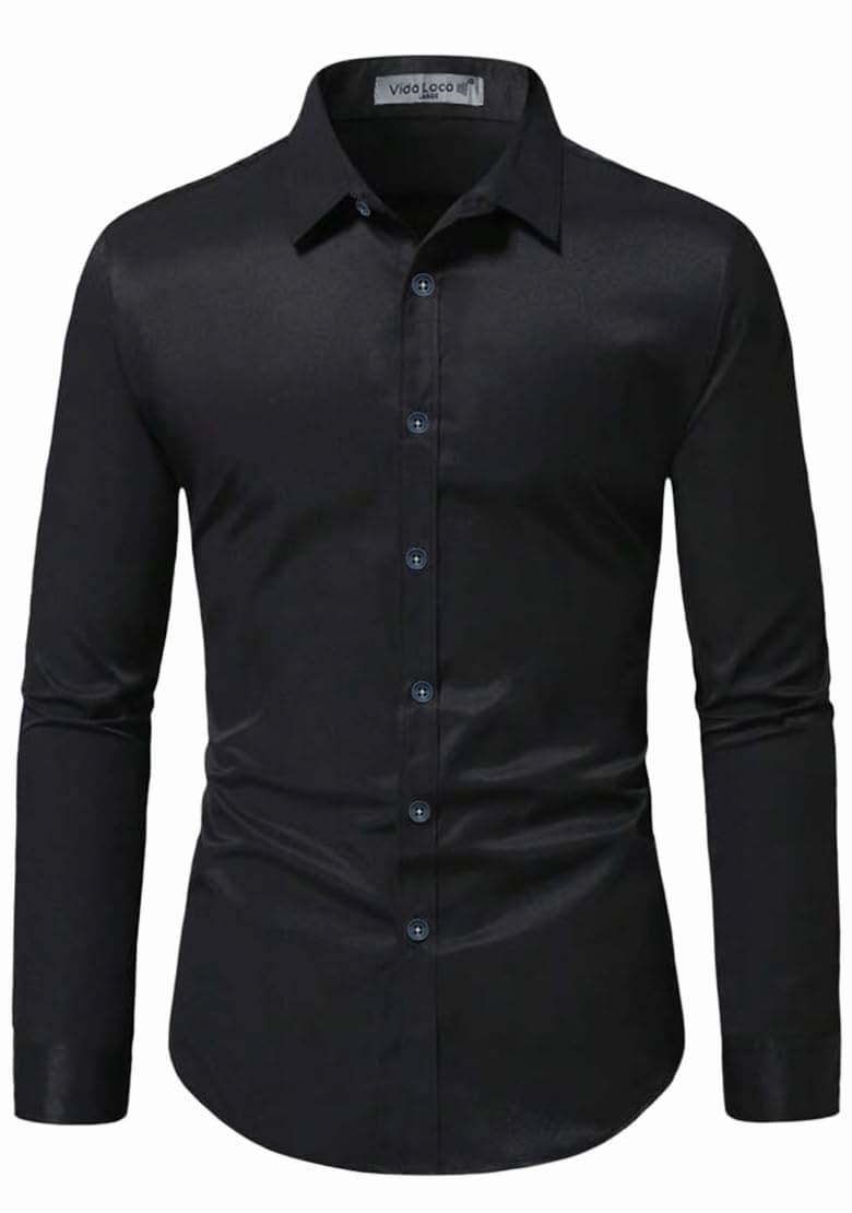 UNI VIBE Cotton Blend Slim Fit Solids Full Sleeves Men's Casual Shirt - Black ( Pack of 1 )     			UNI VIBE Cotton Blend Slim Fit Solids Full Sleeves Men's Casual Shirt - Black ( Pack of 1 )