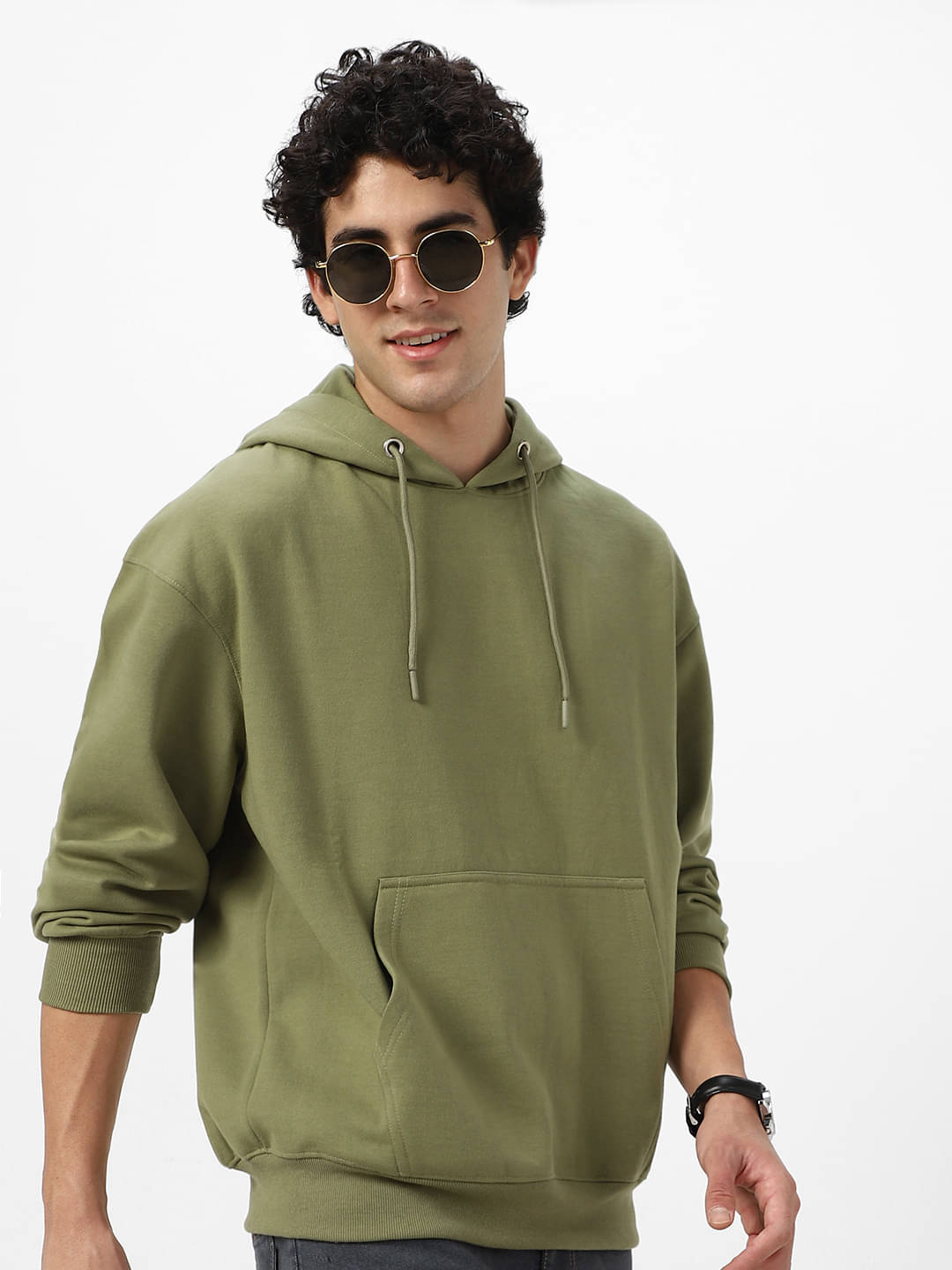     			Urbano Fashion Cotton Blend High Neck Men's Sweatshirt - Olive ( Pack of 1 )