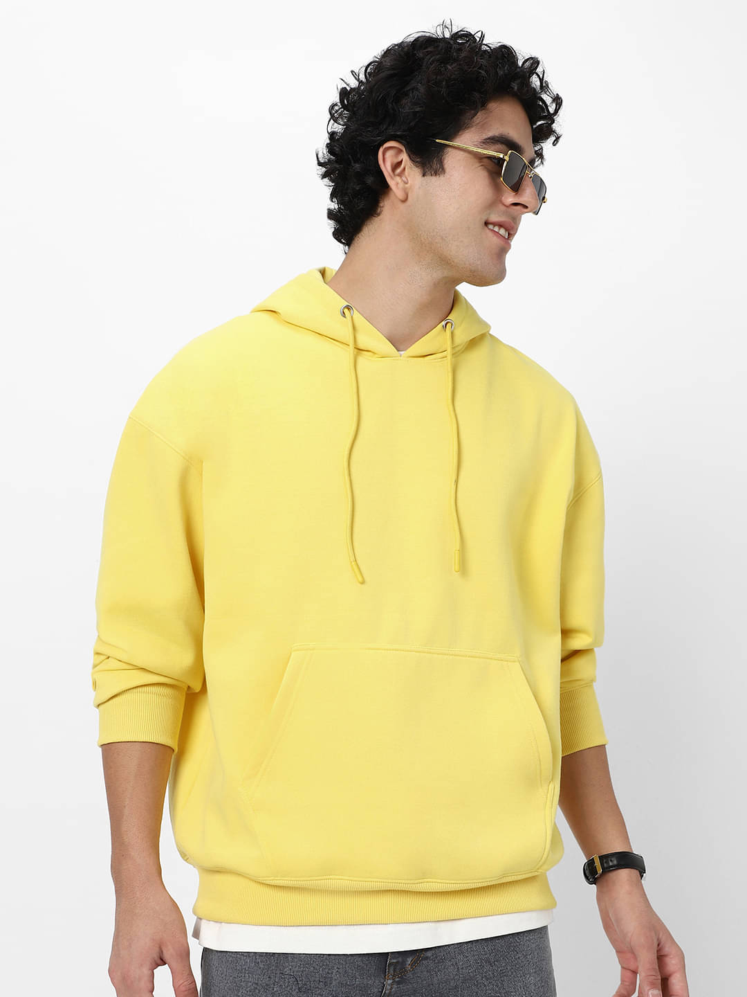     			Urbano Fashion Cotton Blend Hooded Men's Sweatshirt - Yellow ( Pack of 1 )