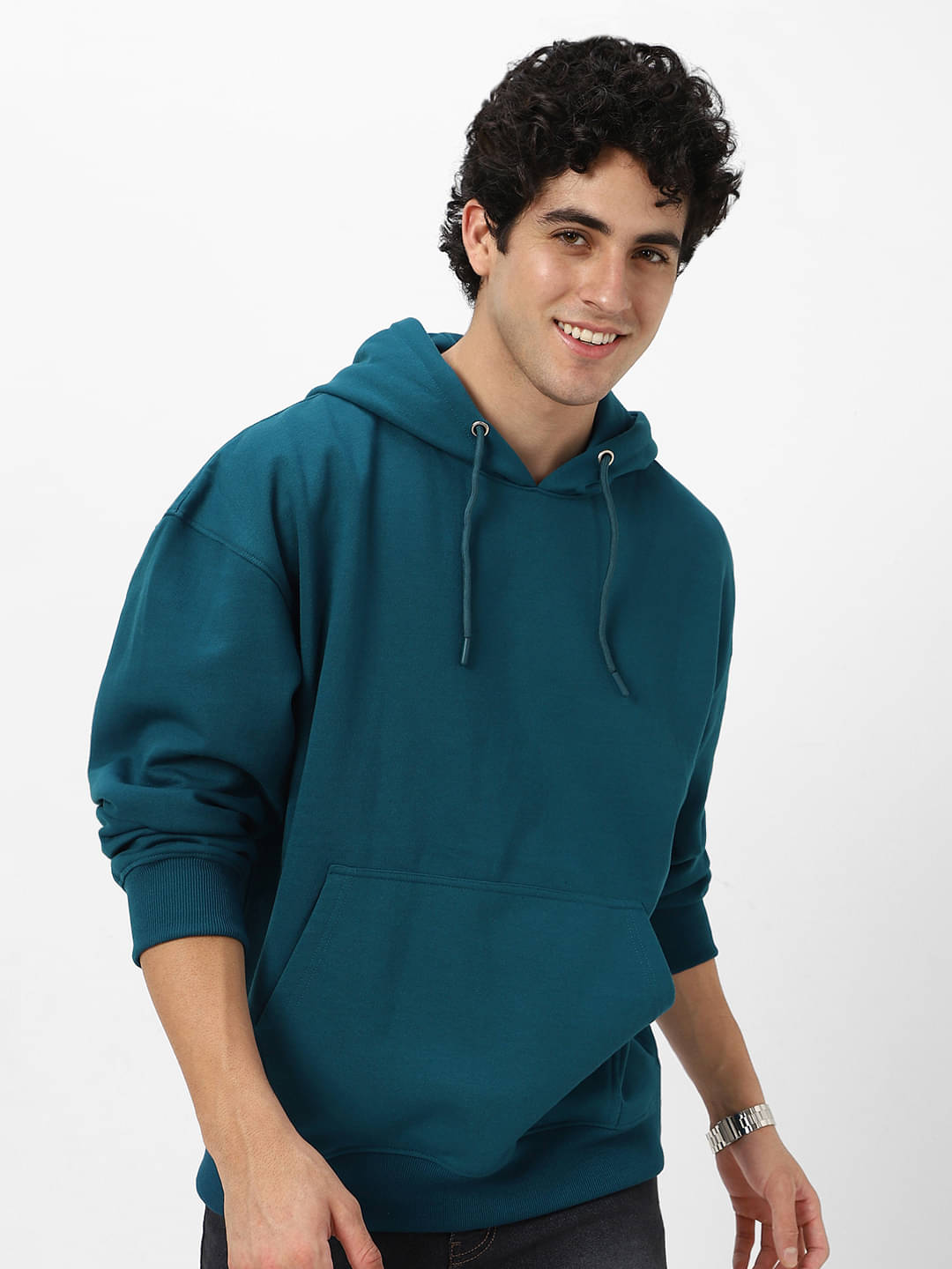 Urbano Fashion Cotton Blend Hooded Men's Sweatshirt - Teal ( Pack of 1 ) Urbano Fashion Cotton Blend Hooded Men's Sweatshirt - Teal ( Pack of 1 )