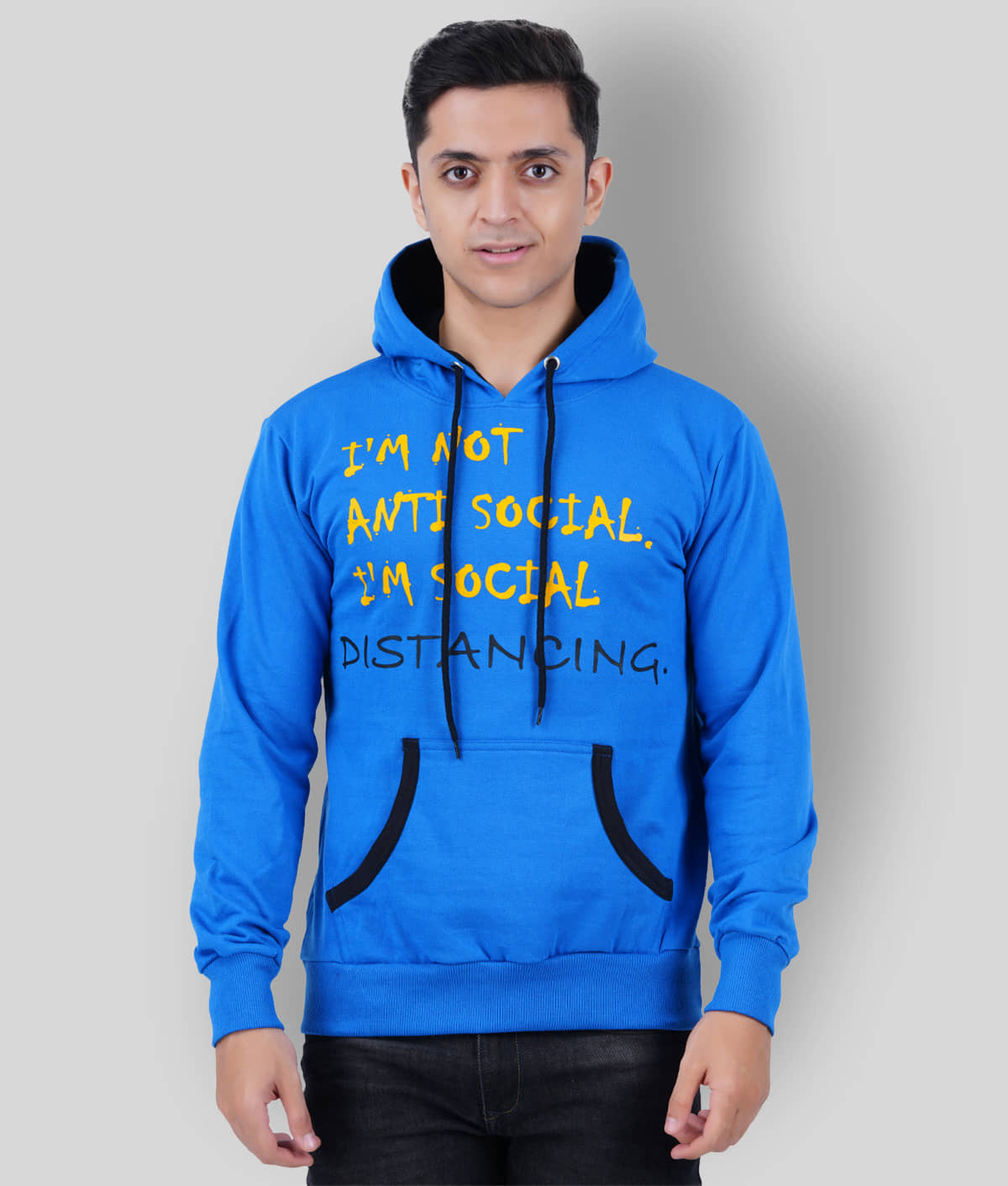 Zebu - Blue Fleece Relaxed Fit Men's Sweatshirt ( Pack of 1 )