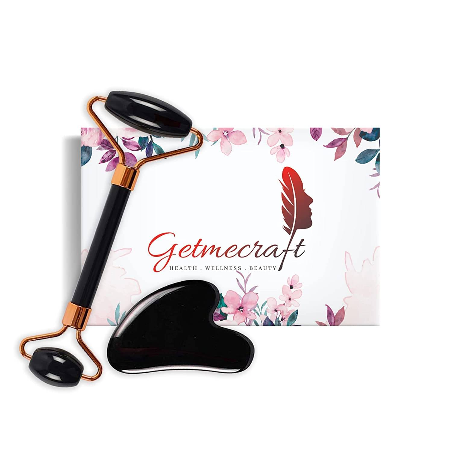     			gmc getmecraft Black Obsidian Roller and Gua Sha Face Massager