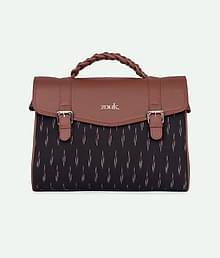 Zouk Satchel Bag Jute Set of 1 ( Black )