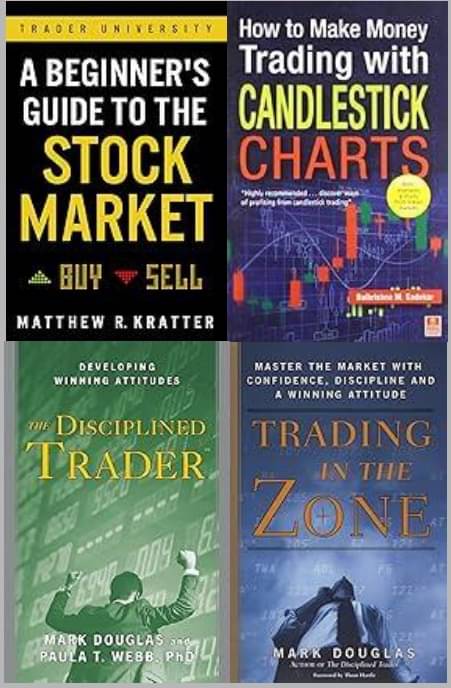     			A Beginner's Guide to the Stock Market  + Trading in the Zone + The Disciplined Trader + How to Make Money Trading with Candlestick Charts