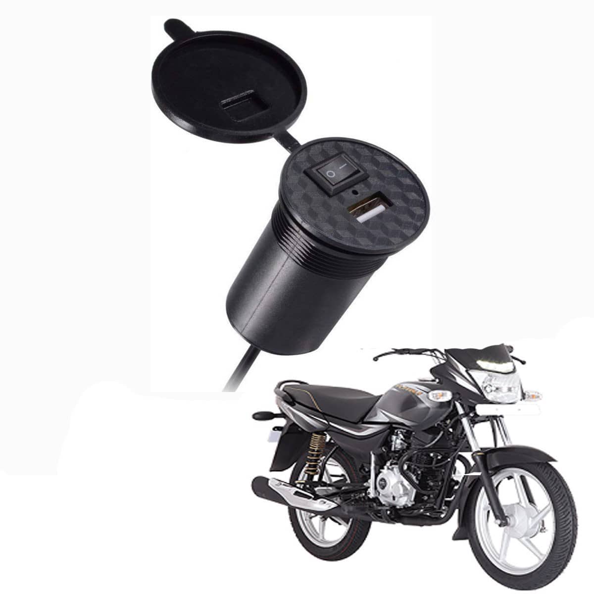 BajajPlatina Black USB  Bike Charger