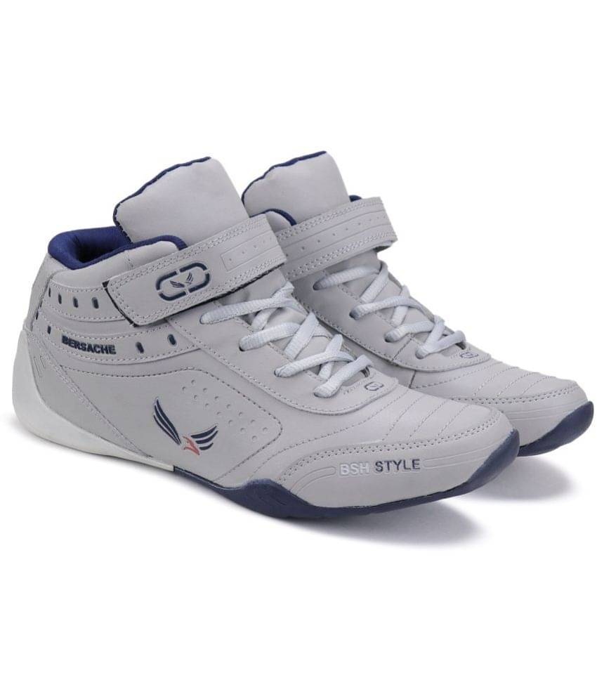     			Bersache Gray Men's Sports Running Shoes
