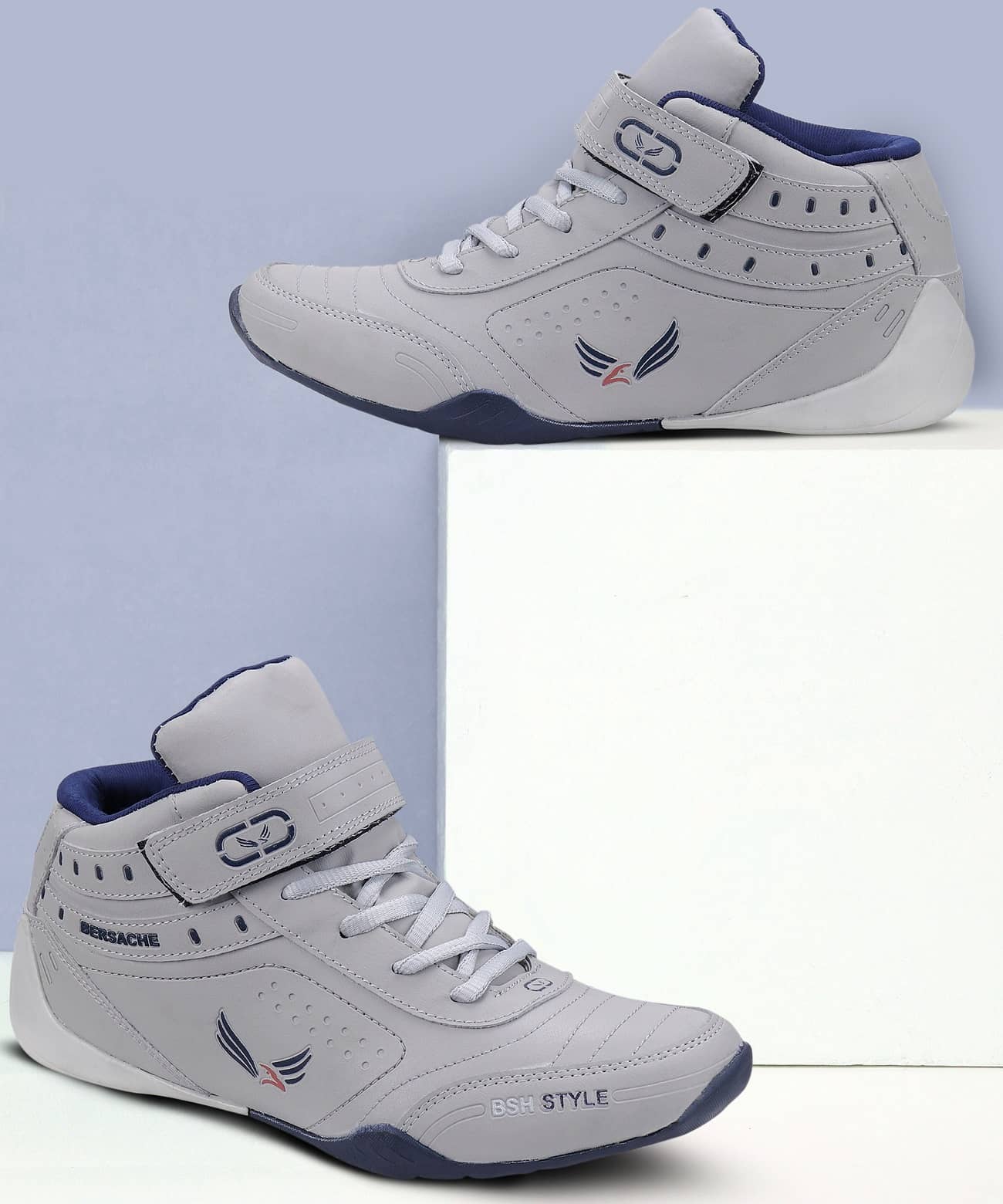 Bersache Men Casual Shoes Light Grey Men's High Tops Shoes - Casual Shoes | Buy online on ZillyBuy