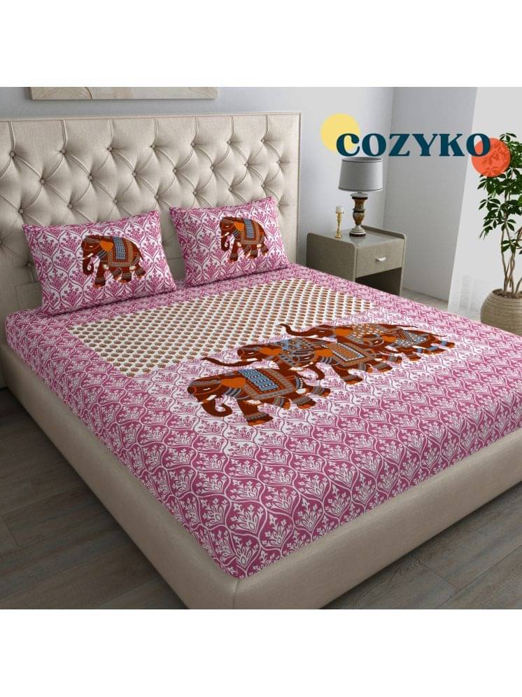 COZYKO Cotton 1 Double Bedsheet with 2 Pillow Covers ( Pink ) COZYKO Cotton 1 Double Bedsheet with 2 Pillow Covers ( Pink )