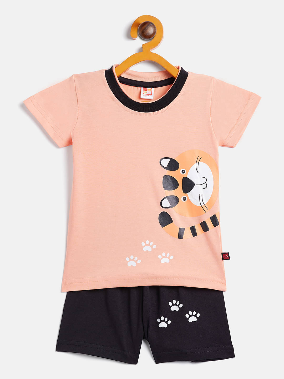     			Camey Pack of 1 Boys Cotton T-Shirt & Shorts Set ( Orange )