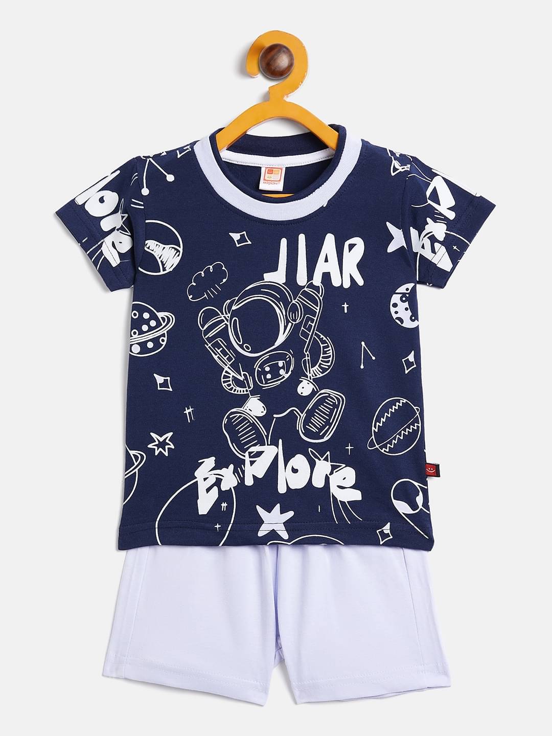     			Camey Pack of 1 Boys Cotton T-Shirt & Shorts Set ( Navy )