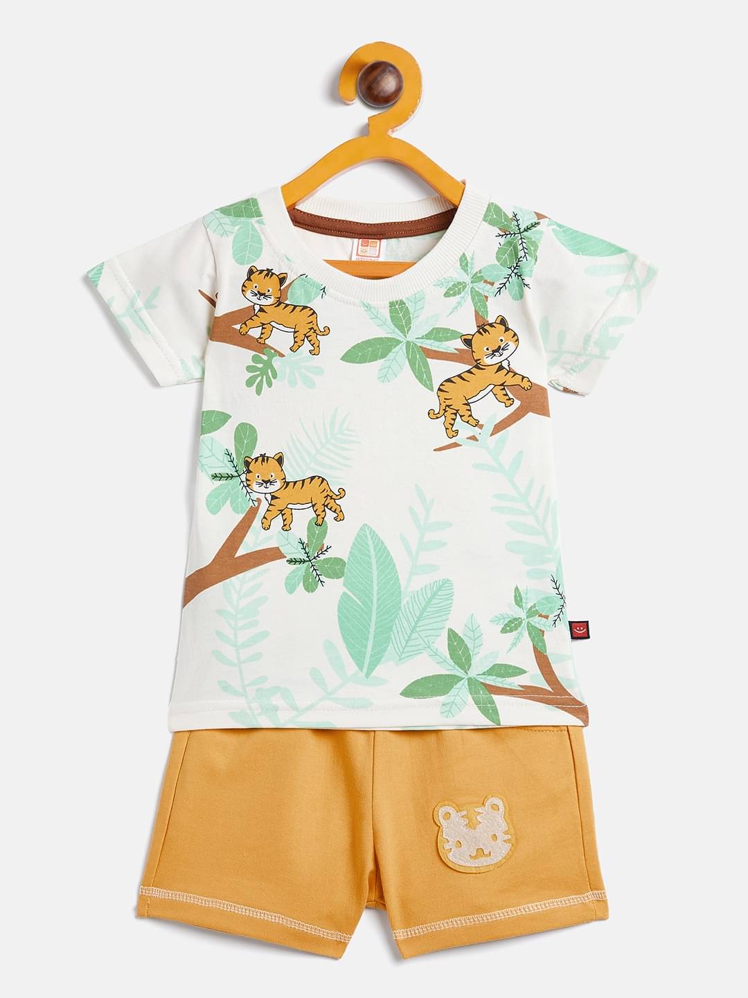     			Camey Pack of 1 Boys Cotton T-Shirt & Shorts Set ( Mustard )