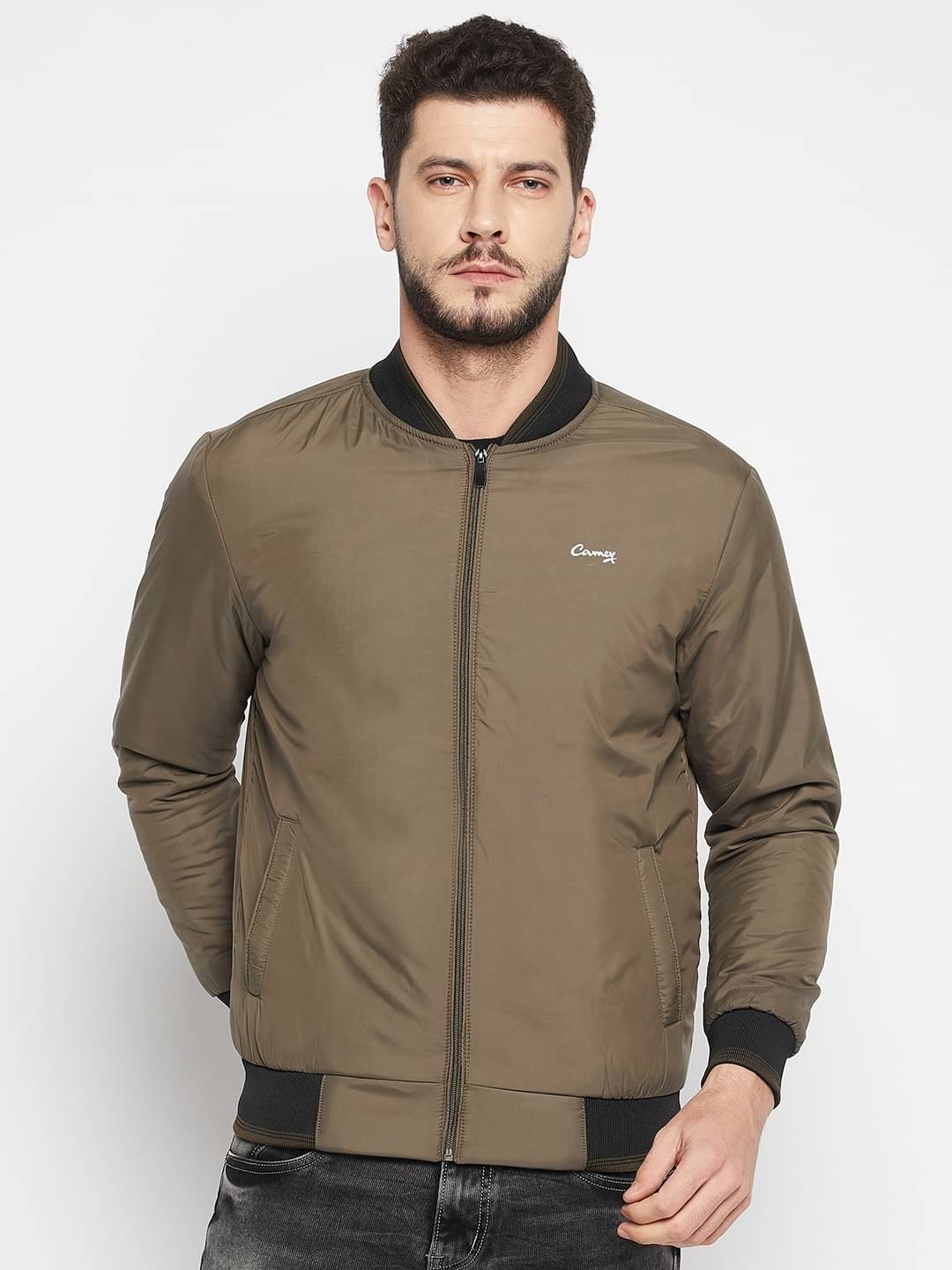     			Camey Polyester Men's Casual Jacket - Olive ( Pack of 1 )