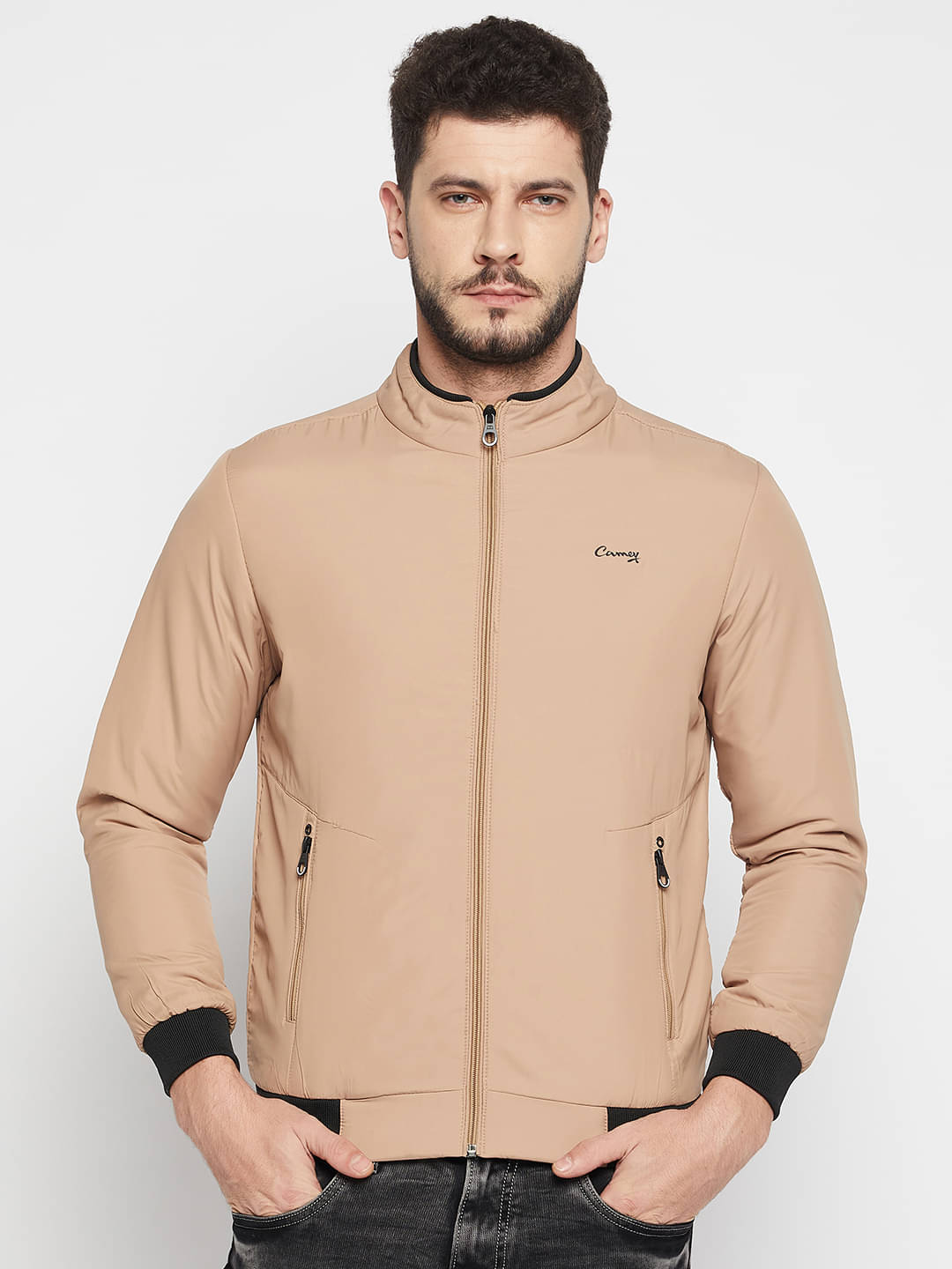 Camey Polyester Men's Casual Jacket - Beige ( Pack of 1 ) Camey Polyester Men's Casual Jacket - Beige ( Pack of 1 )