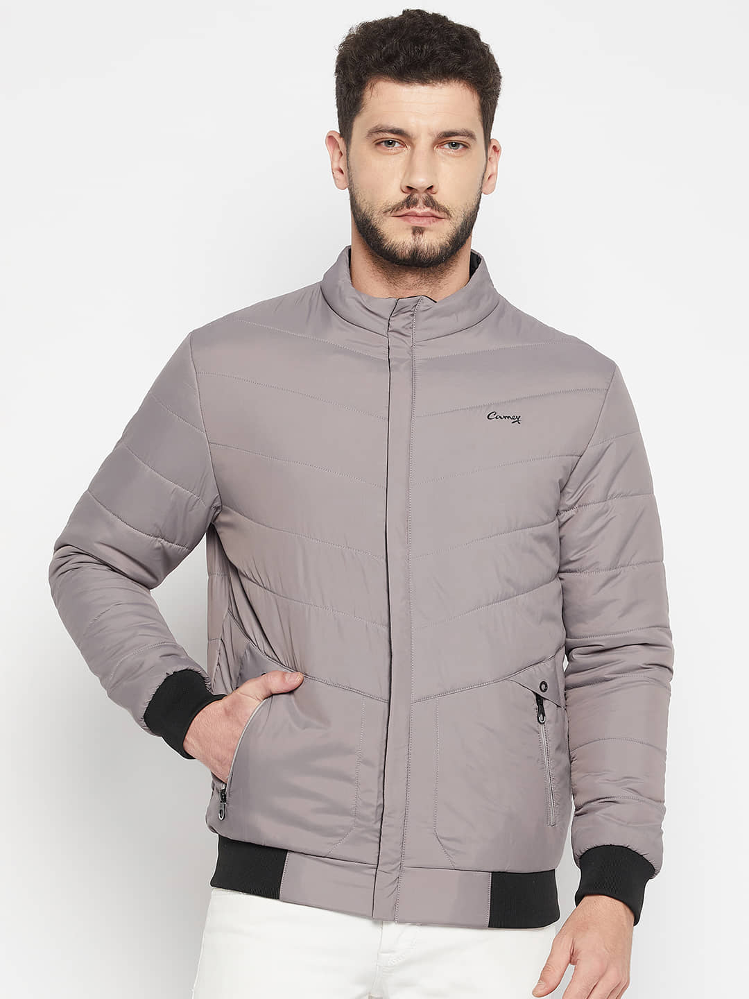 Camey Polyester Men's Puffer Jacket - Grey ( Pack of 1 ) - Jackets & Coats | Buy online on ZillyBuy