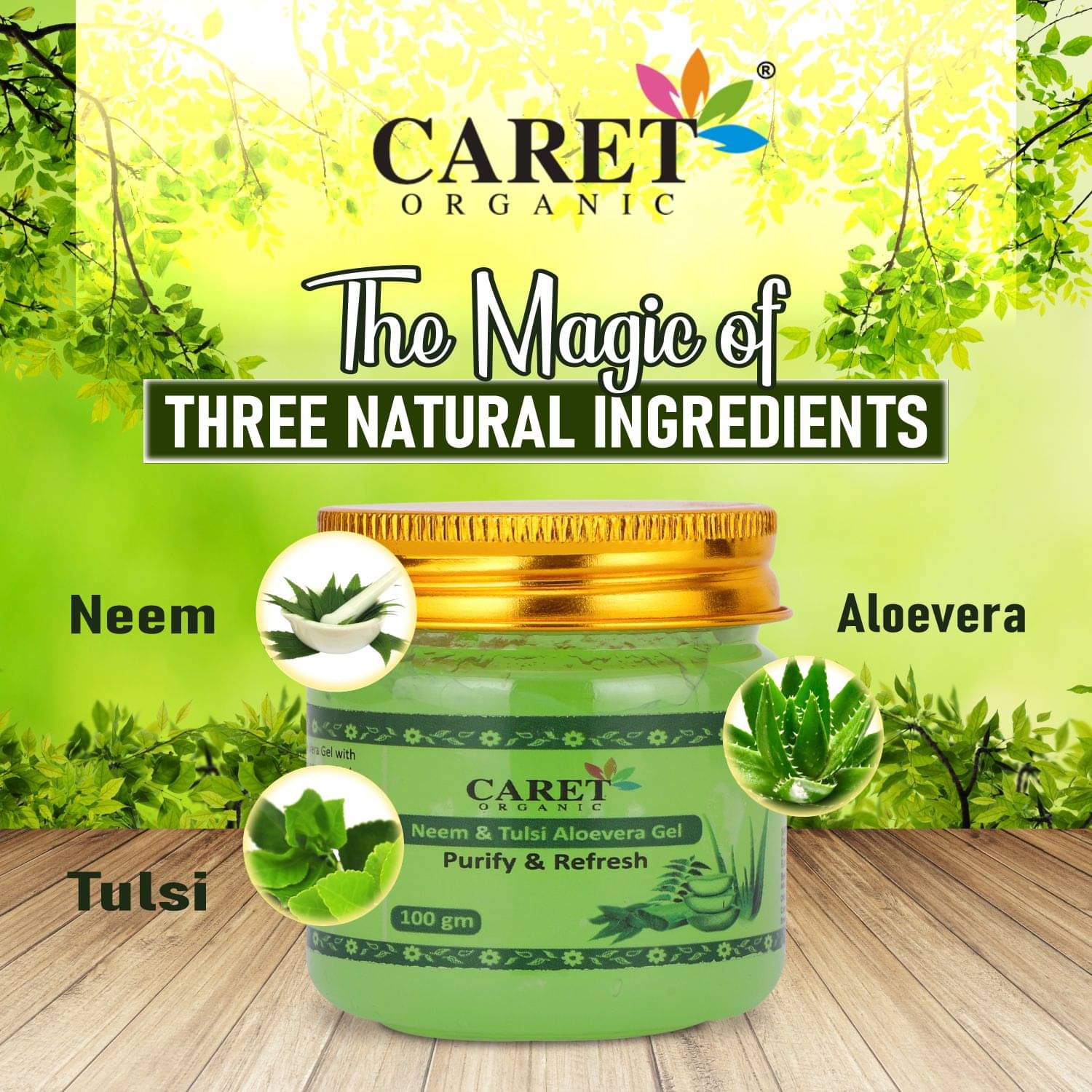     			Caret Organic Neem & Tulsi Shaving Gel 100 g