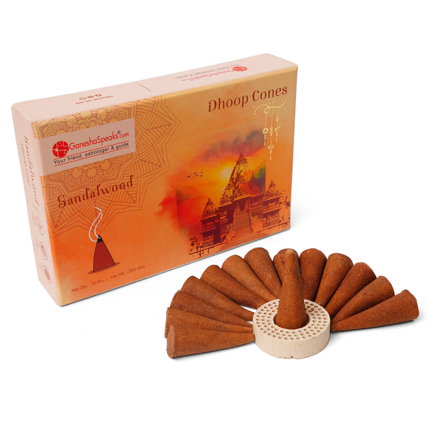     			GaneshaSpeaks.com. Incense Dhoop Cone Pure Sandal 50 gm ( Pack of 1 )