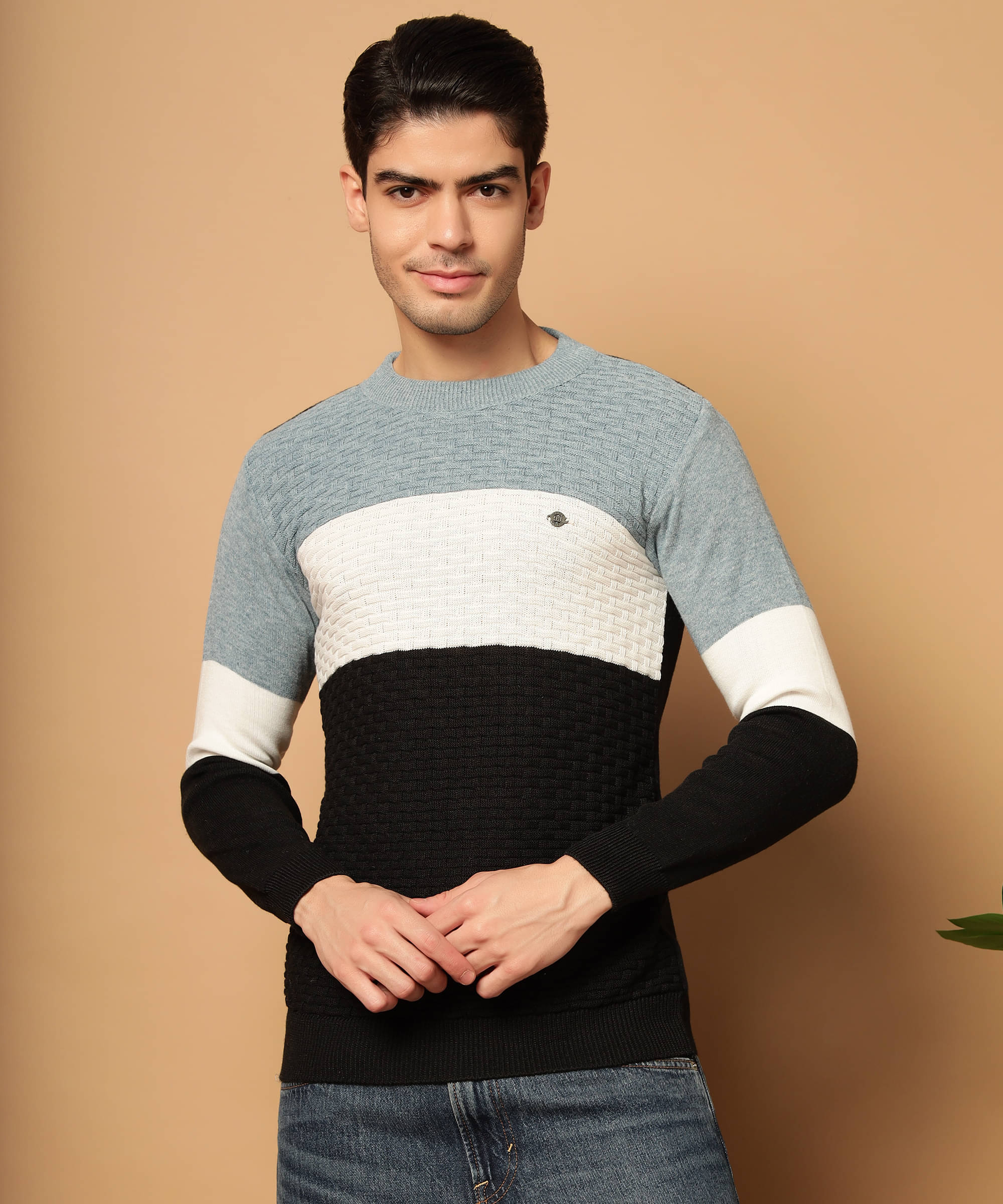 HELL BOUND Woollen Round Neck Men's Full Sleeves Pullover Sweater - Blue ( Pack of 1 ) HELL BOUND Woollen Round Neck Men's Full Sleeves Pullover Sweater - Blue ( Pack of 1 )