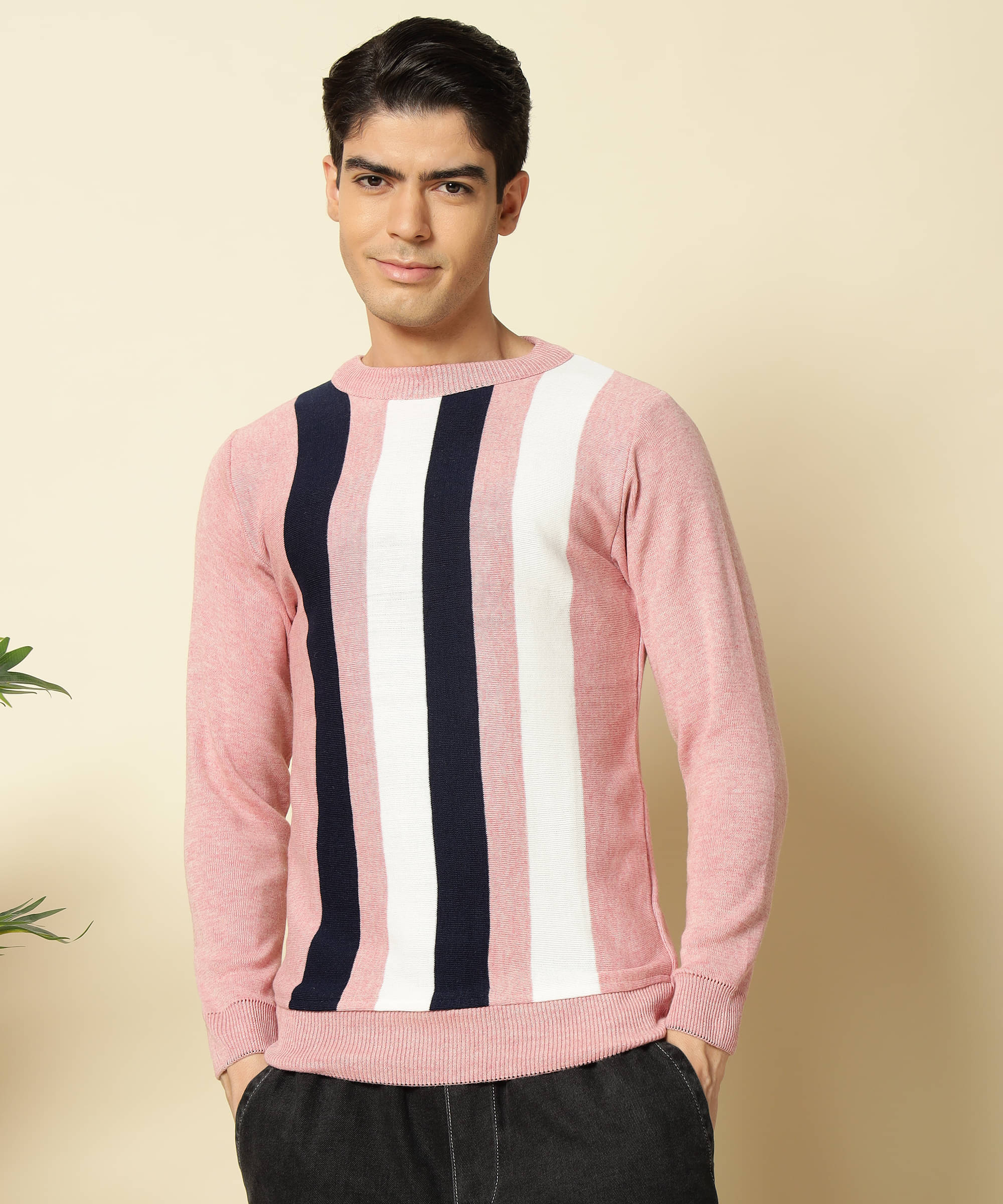 HELL BOUND Woollen Round Neck Men's Full Sleeves Pullover Sweater - Pink ( Pack of 1 ) HELL BOUND Woollen Round Neck Men's Full Sleeves Pullover Sweater - Pink ( Pack of 1 )