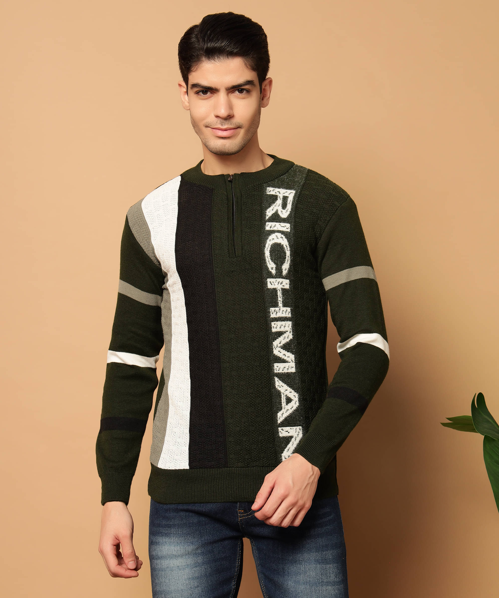     			HELL BOUND Woollen Round Neck Men's Full Sleeves Pullover Sweater - Green ( Pack of 1 )