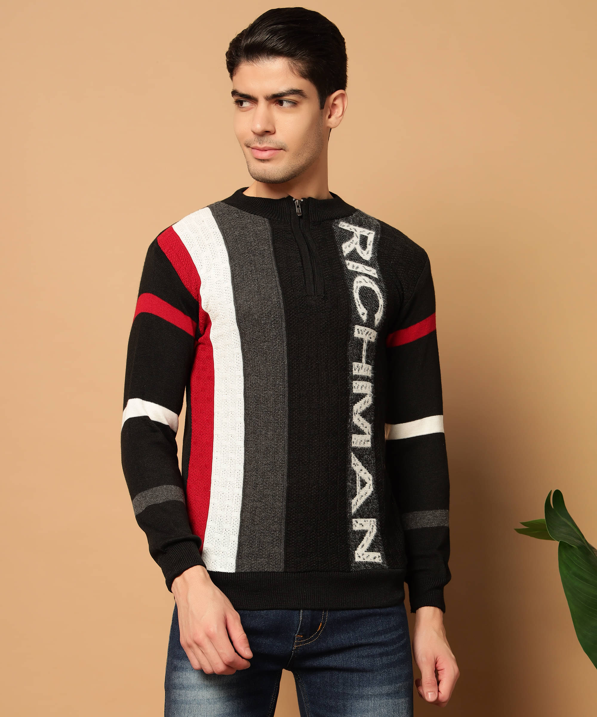 HELL BOUND Woollen Round Neck Men's Full Sleeves Pullover Sweater - Black ( Pack of 1 ) HELL BOUND Woollen Round Neck Men's Full Sleeves Pullover Sweater - Black ( Pack of 1 )